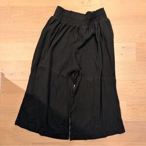 Anthropologie Black Wide-Leg Cotton Gauze Kids Pants